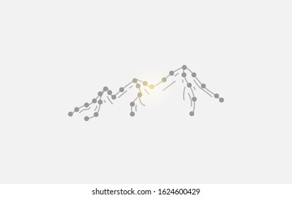 Geometric art line and dot of mountain vector background eps 10