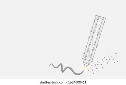 Geometric art line and dot of pencil vector background eps 10