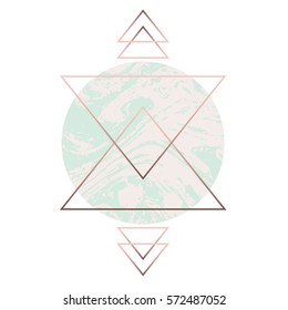 Geometric art print, abstract modern and trendy design, minimalistic nordic universal card