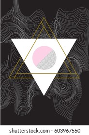 Geometric art print, abstract modern and trendy design, minimalistic nordic universal card