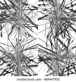 Geometric art with random chaotic intersecting lines. Set of 4 version.