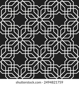 Geometric Art of Repeating Arabian pattern. Arabic Star shapes Seamless patterns of printable vector.