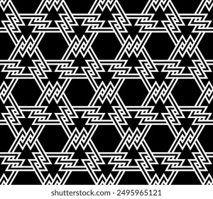 Geometric art of Repeating pattern. Printable vector of triangle shapes Seamless patterns background design.