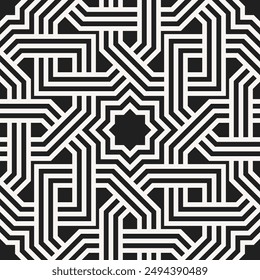 Geometric Art of Repeating patterns. Celtic knot Seamless pattern of printable vector.