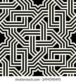 Geometric Art of Repeating patterns. Celtic knot Seamless pattern of printable vector.