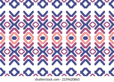 Geometric art seamless patter design for decoration background,carpet,wallpaper,clothing,wrapping,batik,fabric,vector illustration. Style white blue purple pink  ,star heart shape modern ,square,