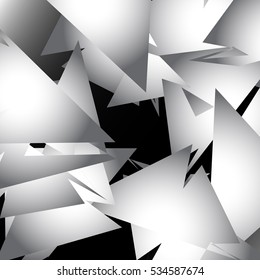 Geometric art with shaded edgy random shapes. Shattered rough texture, artistic pattern