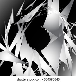 Geometric art with shaded edgy random shapes. Shattered rough texture, artistic pattern