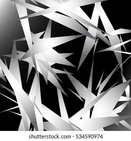 Geometric art with shaded edgy random shapes. Shattered rough texture, artistic pattern
