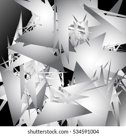 Geometric art with shaded edgy random shapes. Shattered rough texture, artistic pattern