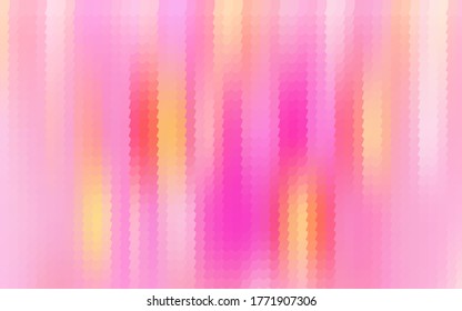 Geometric art watercolor blurred background from a pattern of abstract shapes with yellow, white, pink vertical halftone stains. Vector graphics on a pink background.