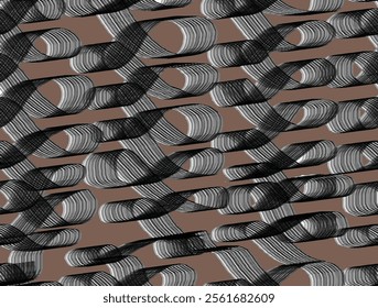 geometric artistic art  seamless vector floral pattern. brown beige white cream colors background. hand drawn illustration.