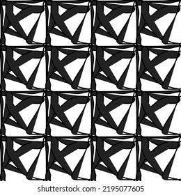 Geometric, artistic pattern in black and white. Seamless repeatable vector.