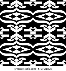 Geometric artistic pattern of black and white shapes