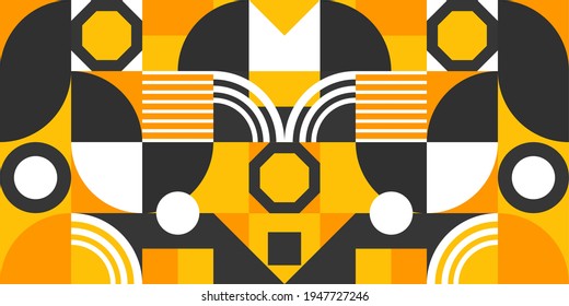 geometric artwork background with simple shapes and images. Abstract vector pattern design in Scandinavian style for web banners, business presentations, and other
Description