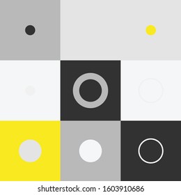 Geometric artwork design with simple shapes and figures. Abstract pattern graphics with geometrical forms and elements. Perfect for web banner, business presentation, branding package, fabric print.
