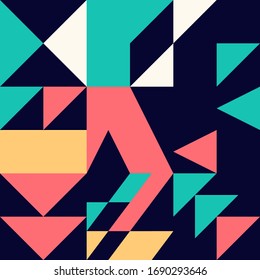 Diseño de ilustraciones geométricas con formas y figuras simples. Gráficos de patrones abstractos con formas y elementos geométricos. Perfecto para banner web, presentación de negocios, paquete de marca, impresión de tela.