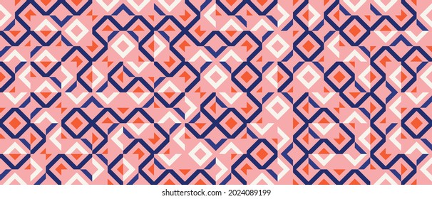 Geometric artwork design with simple shapes and figures. Abstract pattern graphics with geometrical forms and elements. Perfect for web banner, business presentation, branding package, fabric print.