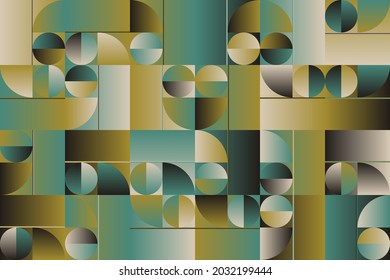 Geometric artwork design with simple shapes and figures. Abstract pattern graphics with geometrical forms and elements. Perfect for web banner, business presentation, branding package, fabric print.