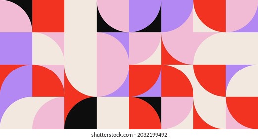 Diseño de arte geométrico con formas y figuras simples. Gráficos de patrones abstractos con formas y elementos geométricos. Perfecto para banner web, presentación de negocios, paquete de marca, impresión de tela.