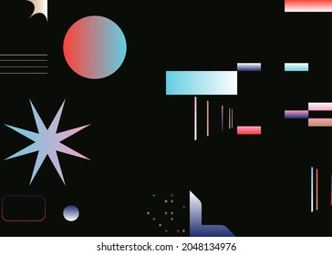 Geometric artwork design with simple shapes and figures. Abstract pattern graphics with geometrical forms and elements. Perfect for web banner, business presentation, branding package, fabric print.