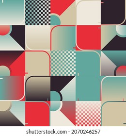 Diseño de arte geométrico con formas y figuras simples. Gráficos de patrones abstractos con formas y elementos geométricos. Perfecto para banner web, presentación de negocios, paquete de marca, impresión de tela.