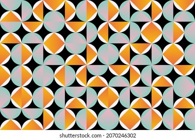 Geometric artwork design with simple shapes and figures. Abstract pattern graphics with geometrical forms and elements. Perfect for web banner, business presentation, branding package, fabric print.