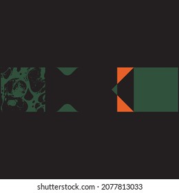 Geometrisches Kunstwerk mit einfachen Formen und Figuren. Abstrakte Mustergrafiken mit geometrischen Formen und Elementen. Perfekt für Web-Banner, Business-Präsentation, Branding-Paket, Stoffdruck.