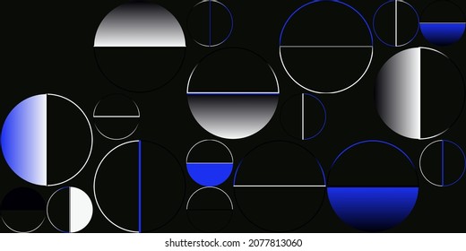 Geometric artwork design with simple shapes and figures. Abstract pattern graphics with geometrical forms and elements. Perfect for web banner, business presentation, branding package, fabric print.