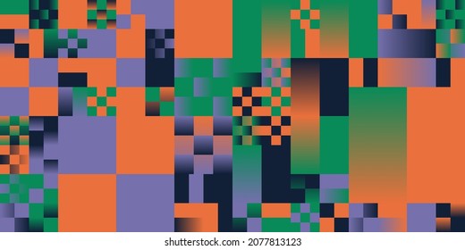 Geometric artwork design with simple shapes and figures. Abstract pattern graphics with geometrical forms and elements. Perfect for web banner, business presentation, branding package, fabric print.