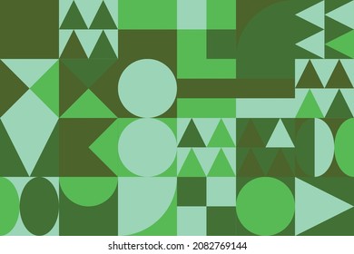 Geometric artwork design with simple shapes and figures. Abstract Bauhaus pattern graphic forms and elements. Perfect for web banner, business presentation, branding package, fabric print.