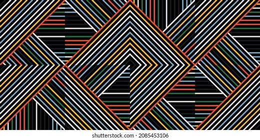 Geometric artwork design with simple shapes and figures. Abstract pattern graphics with geometrical forms and elements. Perfect for web banner, business presentation, branding package, fabric print.