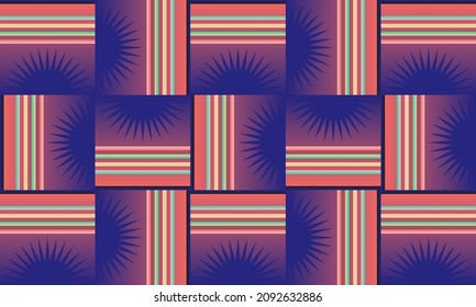 Geometric artwork design with simple shapes and figures. Abstract pattern graphics with geometrical forms and elements. Perfect for web banner, business presentation, branding package, fabric print.