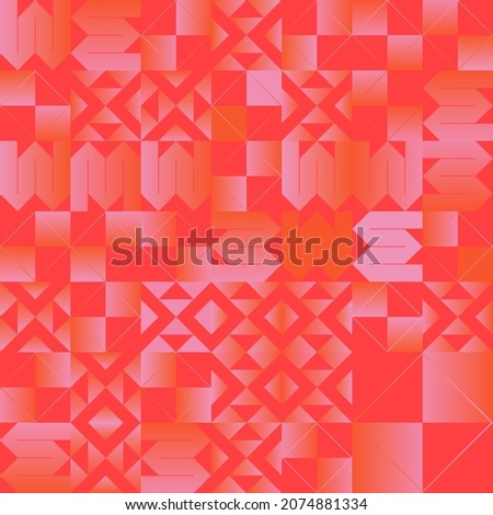 Geometric artwork design with simple shapes and figures. Abstract pattern graphics with geometrical forms and elements. Perfect for web banner, business presentation, branding package, fabric print.