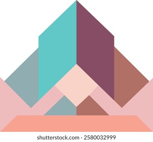 Geometric Ascent Abstract Architectural Symbol