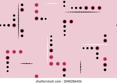 Geometric ash pink, black vector banner with circles, spheres, lines. Abstract backgrounds. Seamless pattern for wallpaper, web, paper, fabric, cover, presentation