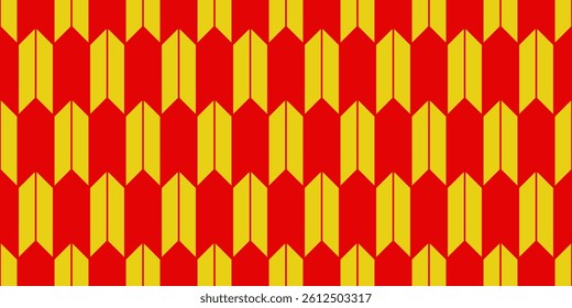 Geometric Asian line art seamless pattern with oriental traditional shapes flowers ornament, waves. Red and gold Japanese print for lunar chinese new year decoration. Luxury retro vector illustration.