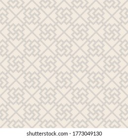 Geometric asian monochrome seamless vector pattern including traditional korean or chinese motive with typical lines and elements