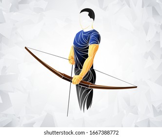 geometric athlete archer with bow. 