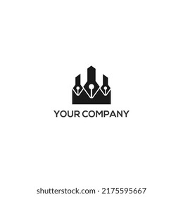 lápiz de auditoría geométrica con inspiración vectorial de icono de logotipo de escala doméstica.