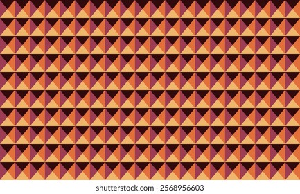 Geometric autumnal triangle pattern.  Vibrant orange, maroon  beige color scheme. Perfect for textile design, website backgrounds, or fall-themed projects. Seamless repeat tileable texture.