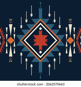 Geometric Aztec ethnic pattern design for print background or wallpaper.