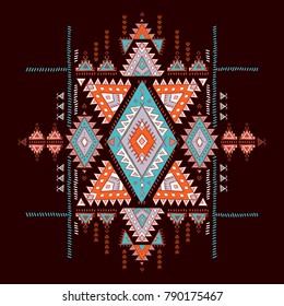 Geometric aztec pattern. Tribal tattoo style can be used for textile, yoga mats, phone cases, rug