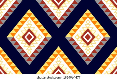 Geometric Aztec seamless pattern. Ethnic Indian tribal carpet mandala ornament native boho chevron textile decoration. African American embroidery traditional fashion patterns vector illustrations.