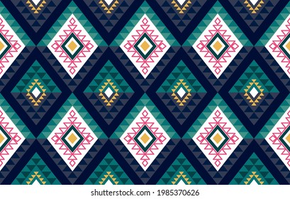 Patrón sin soldadura geométrico azteca. Alfombra de origen indio tribal mandala adorna decoración textil boho chevron nativa. El bordado afroamericano tradicional patrones de moda ilustraciones vectoriales.