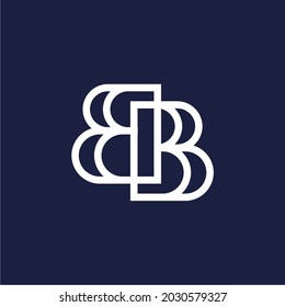 geometric B logo concept, line art logo design