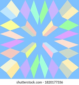 Geometric baby color vortex pattern