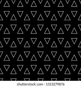 Geometric backdrop. Figures background. Seamless pattern. Triangles ornament. Triangular shapes wallpaper.Polygons motif. Digital paper, textile print, web design, abstract. Vector.
