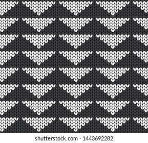 Geometric backdrop. Seamless decorative background. Knitted pattern for sweater, scarf or socks. Jacquard weave. Wallpaper or cover. Illustration