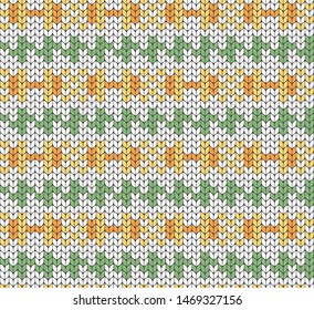 Geometric backdrop. Seamless decorative background. Knitted pattern for sweater, scarf or socks. Jacquard weave. Wallpaper or cover. Illustration